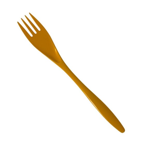 Hutzler Melamine Meat Serving Fork Orange Gold Kitchen Utensil Made in Thailand - Picture 1 of 5